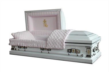 Ataúd de acero de esquina cuadrada bordado